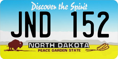 ND license plate JND152