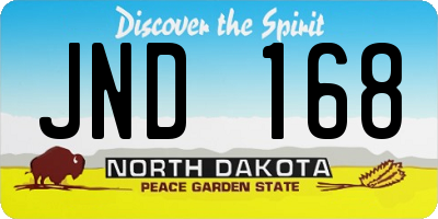 ND license plate JND168