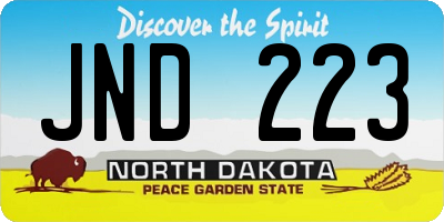 ND license plate JND223