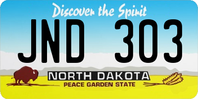 ND license plate JND303