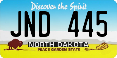 ND license plate JND445