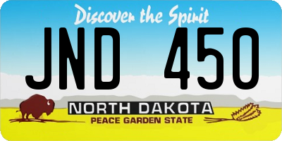 ND license plate JND450
