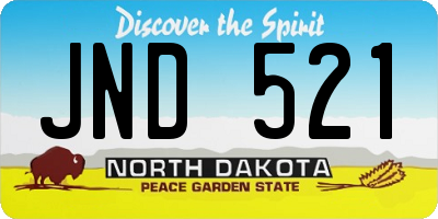 ND license plate JND521