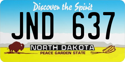 ND license plate JND637