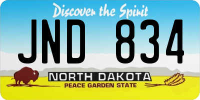 ND license plate JND834
