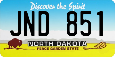 ND license plate JND851