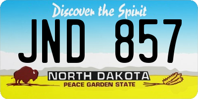 ND license plate JND857