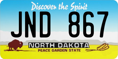 ND license plate JND867