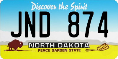 ND license plate JND874