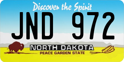 ND license plate JND972