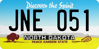 ND license plate JNE051