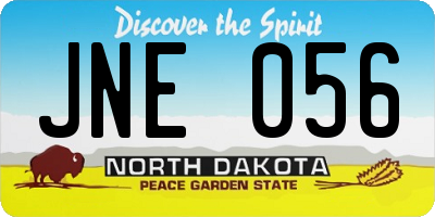 ND license plate JNE056