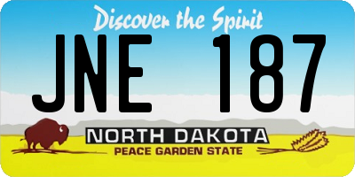 ND license plate JNE187