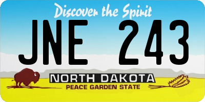 ND license plate JNE243