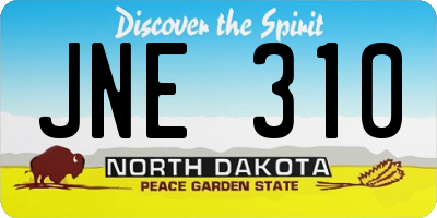 ND license plate JNE310
