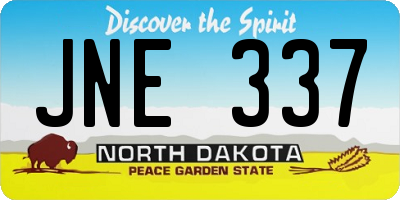 ND license plate JNE337