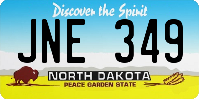 ND license plate JNE349
