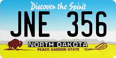 ND license plate JNE356