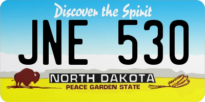 ND license plate JNE530