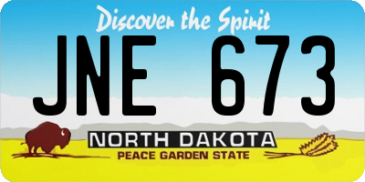ND license plate JNE673