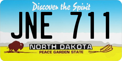 ND license plate JNE711