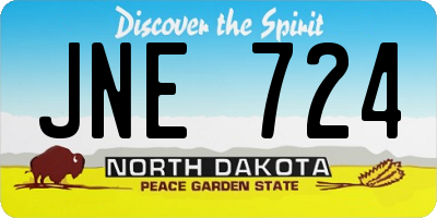 ND license plate JNE724