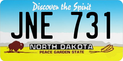 ND license plate JNE731