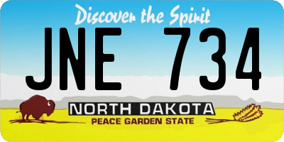 ND license plate JNE734