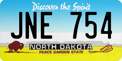 ND license plate JNE754