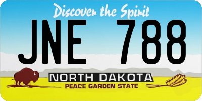 ND license plate JNE788