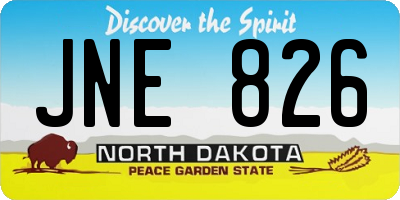 ND license plate JNE826