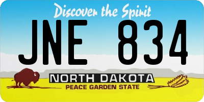 ND license plate JNE834