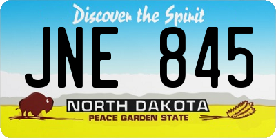 ND license plate JNE845