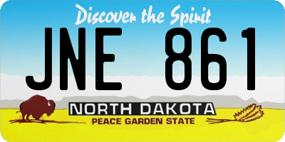 ND license plate JNE861