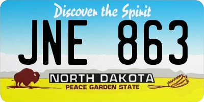 ND license plate JNE863