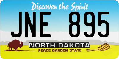 ND license plate JNE895