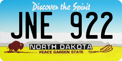 ND license plate JNE922