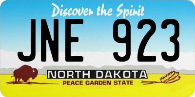 ND license plate JNE923