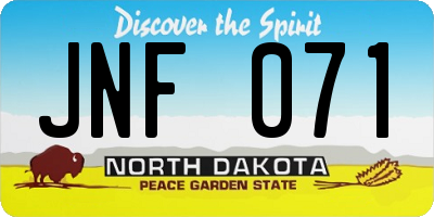 ND license plate JNF071