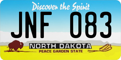 ND license plate JNF083