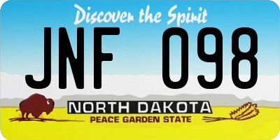 ND license plate JNF098