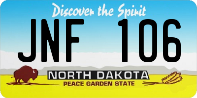 ND license plate JNF106