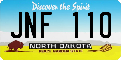 ND license plate JNF110
