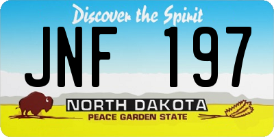 ND license plate JNF197