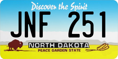 ND license plate JNF251