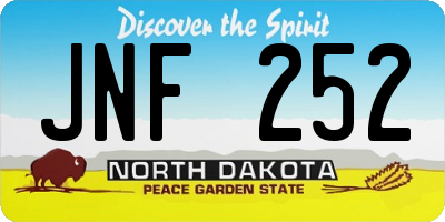 ND license plate JNF252