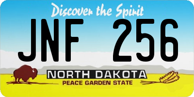 ND license plate JNF256