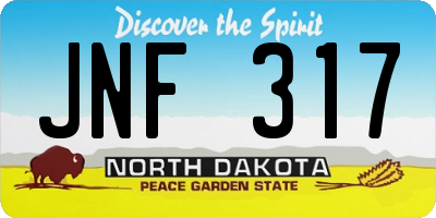 ND license plate JNF317