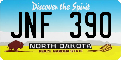 ND license plate JNF390
