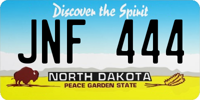 ND license plate JNF444